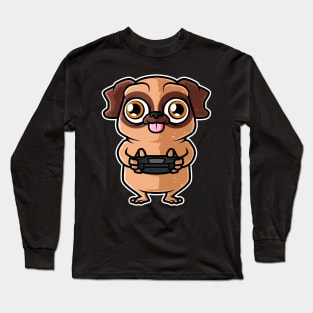 Video Games Nerd Pug Dog Gaming - Gamer product Long Sleeve T-Shirt